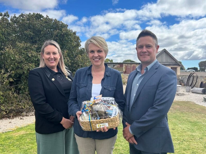 Community Engagement Coordinator Holly Cowan, The Hon Tanya Plibersek MP, Minister for Environment and Water, and Chief Executive Officer Dylan Strong
