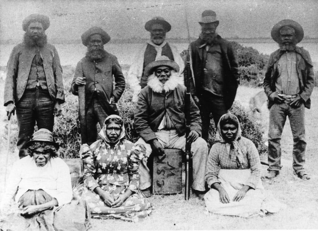 From the book 'Nharangga: The story of us', written by the Narungga Aboriginal Progress Association Inc. (2022) 

It was Elders who made decisions in the best interests of the community and avoiding earning their disapproval helped to maintain order in the community. King Tommy (seated, centre) is pictured here with other Elders at Stansbury prior to 1887.